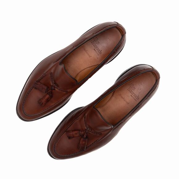 $495 Allen Edmonds Brookwood Brown Leather Tassel Loafers — US 10 EEE